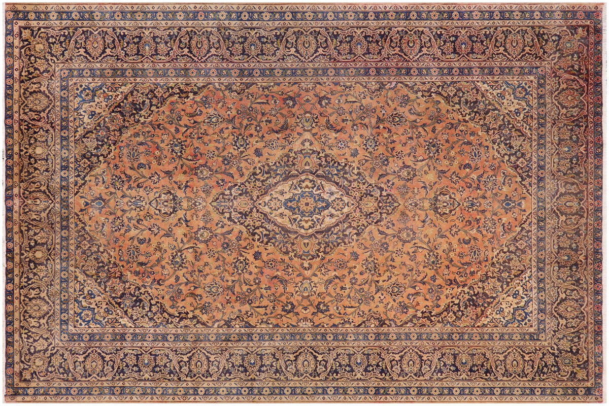 handmade Traditional Kashan Red Blue Hand Knotted RECTANGLE 100% WOOL area rug 10 x 13