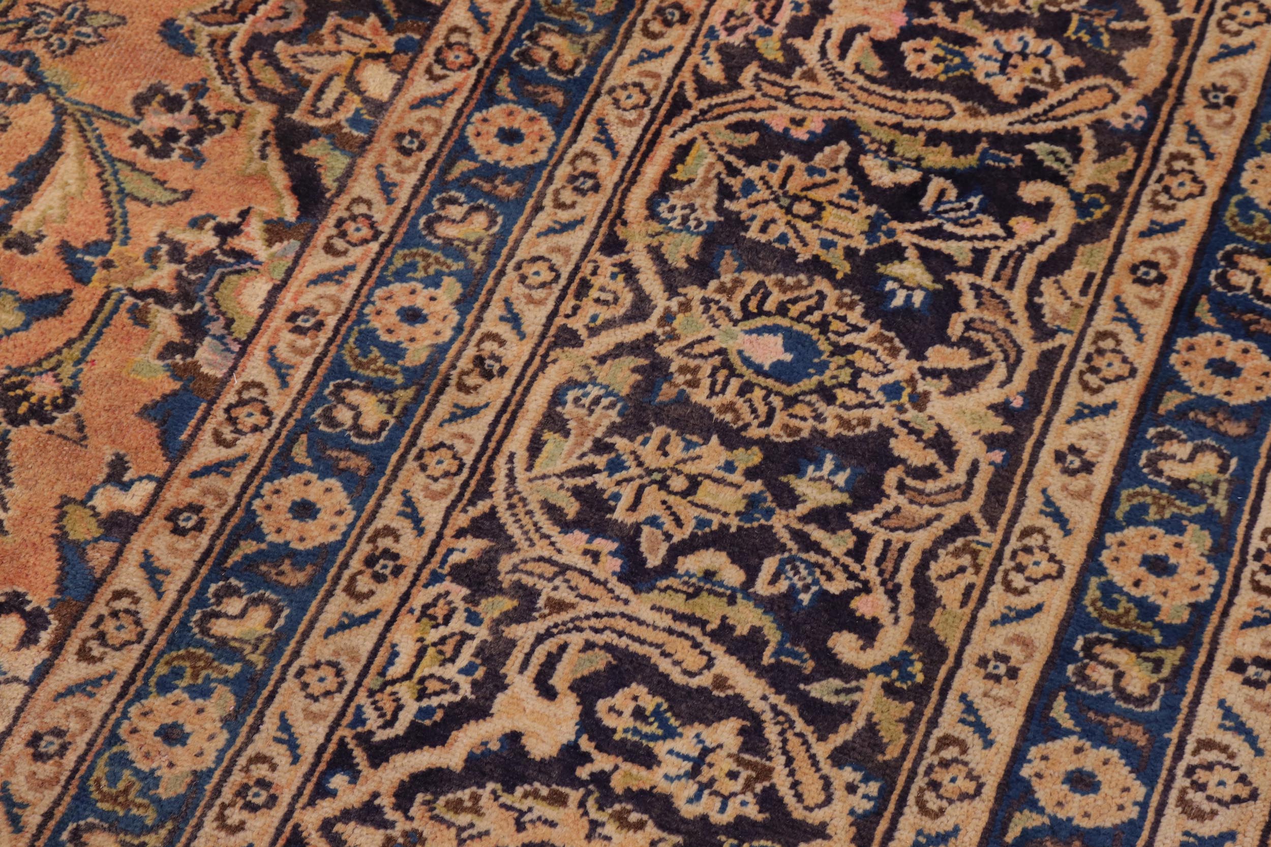 handmade Traditional Kashan Red Blue Hand Knotted RECTANGLE 100% WOOL area rug 10 x 13