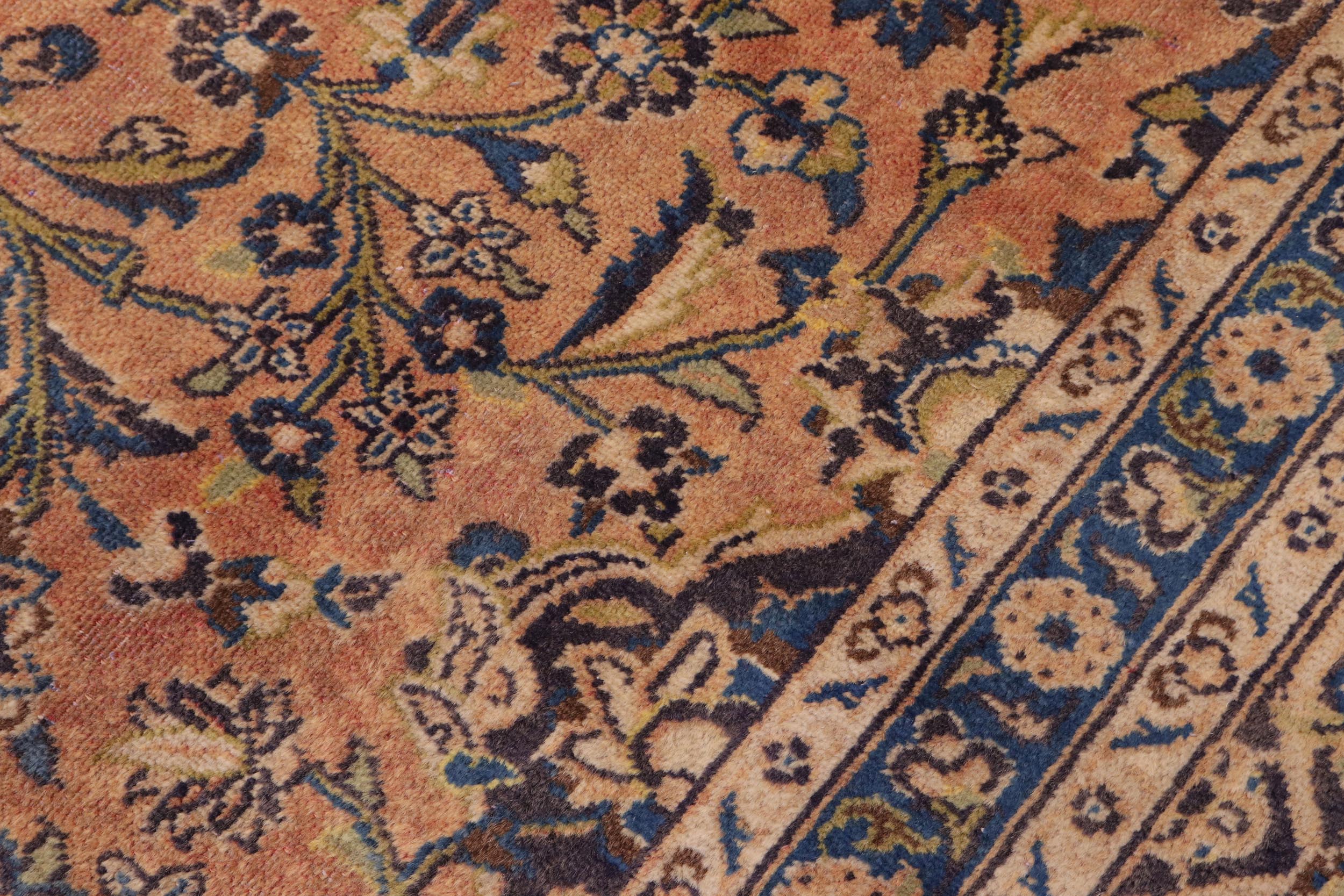 handmade Traditional Kashan Red Blue Hand Knotted RECTANGLE 100% WOOL area rug 10 x 13