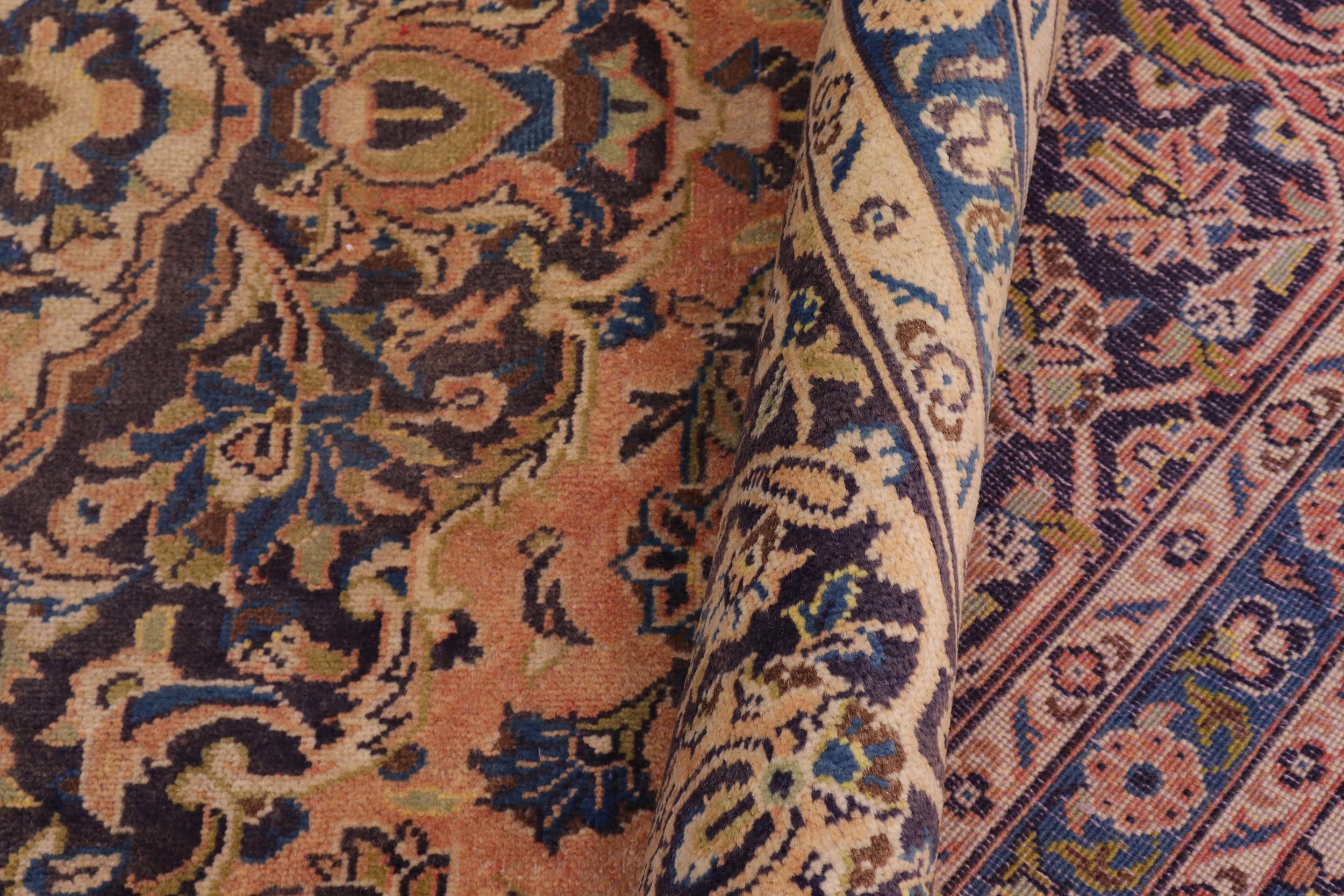 handmade Traditional Kashan Red Blue Hand Knotted RECTANGLE 100% WOOL area rug 10 x 13