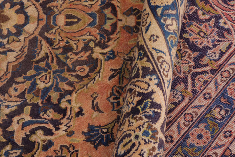handmade Traditional Kashan Red Blue Hand Knotted RECTANGLE 100% WOOL area rug 10 x 13