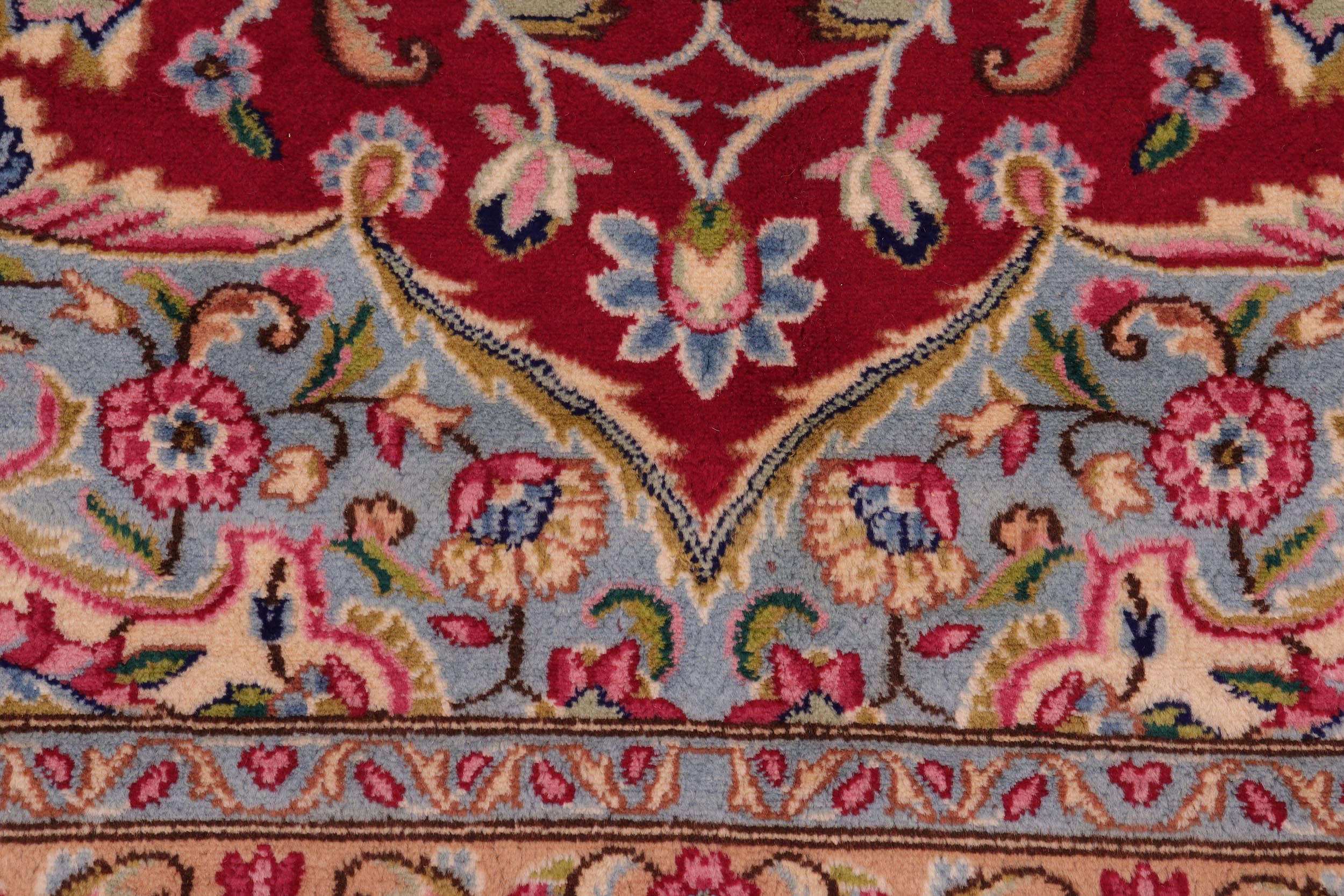 handmade Traditional Kashan Pink Blue Hand Knotted RECTANGLE 100% WOOL area rug 10 x 13