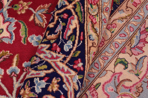 handmade Traditional Kashan Pink Blue Hand Knotted RECTANGLE 100% WOOL area rug 10 x 13