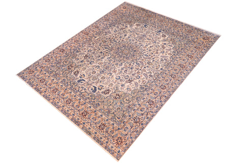 handmade Traditional Nahin Beige Peach Hand Knotted RECTANGLE 100% WOOL area rug 12 x 17
