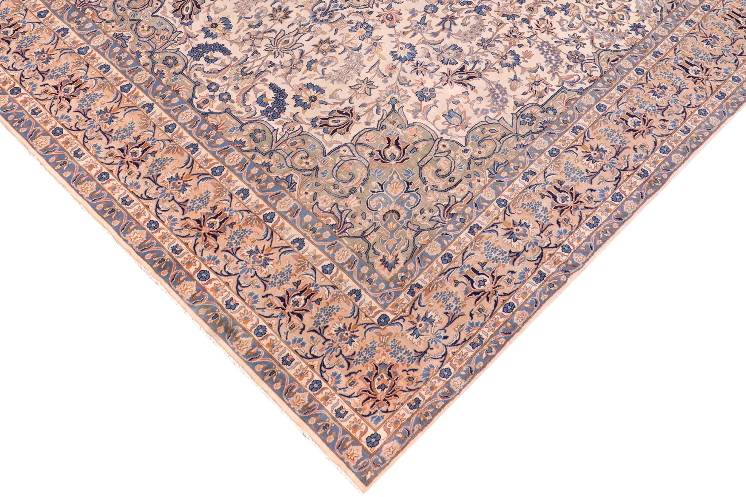 handmade Traditional Nahin Beige Peach Hand Knotted RECTANGLE 100% WOOL area rug 12 x 17