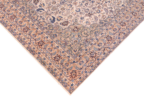 handmade Traditional Nahin Beige Peach Hand Knotted RECTANGLE 100% WOOL area rug 12 x 17