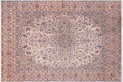 handmade Traditional Nahin Beige Peach Hand Knotted RECTANGLE 100% WOOL area rug 12 x 17
