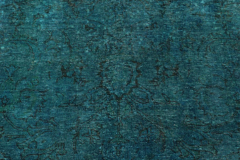 handmade Vintage Over Dyed Green Black Hand Knotted RECTANGLE 100% WOOL area rug 10x13