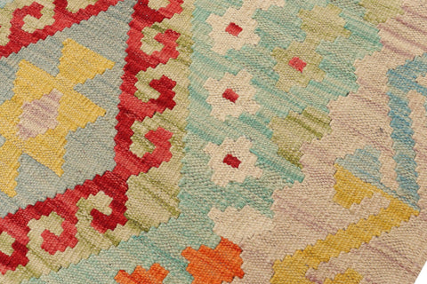 handmade Geometric Kilim Blue Purple Hand-Woven RECTANGLE 100% WOOL area rug 9 x 12