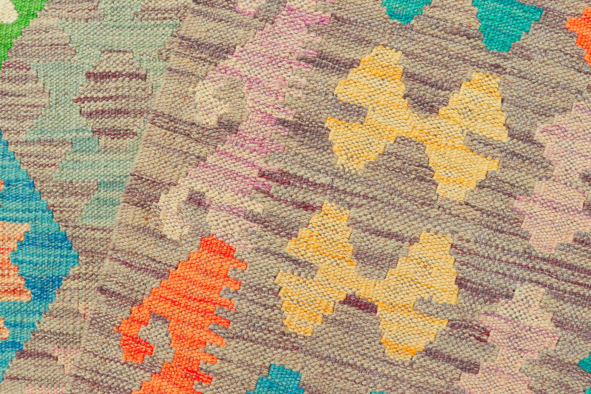 handmade Geometric Kilim Purple Red Hand-Woven RECTANGLE 100% WOOL area rug 9 x 13