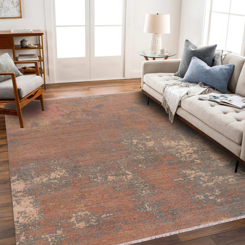 handmade Modern Modern Brown Green Hand Knotted RECTANGLE WOOL&SILK area rug 8' x 10'