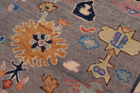 handmade Traditional Oushak Gray Blue Hand Knotted RECTANGLE 100% WOOL area rug 8' x 11'