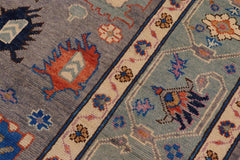 handmade Traditional Oushak Gray Blue Hand Knotted RECTANGLE 100% WOOL area rug 8X11