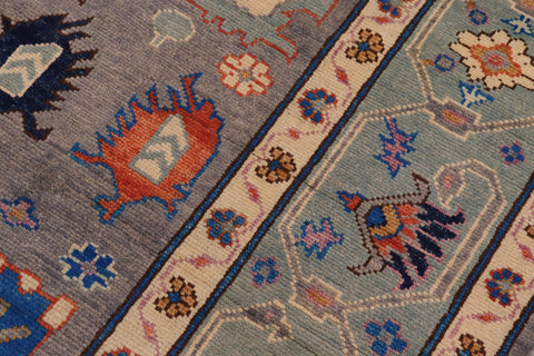 handmade Traditional Oushak Gray Blue Hand Knotted RECTANGLE 100% WOOL area rug 8' x 11'