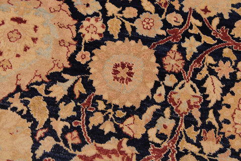 handmade Transitional Tabriz Blue Brown Hand Knotted RECTANGLE 100% WOOL area rug 9 x 12