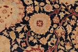 Antique Tabriz Renay Blue/Brown Wool Rug - 9'1'' x 12'2''
