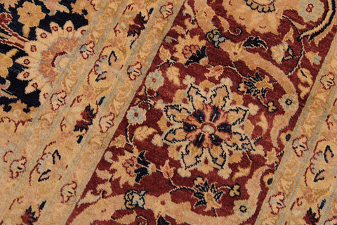 handmade Transitional Tabriz Blue Brown Hand Knotted RECTANGLE 100% WOOL area rug 9 x 12