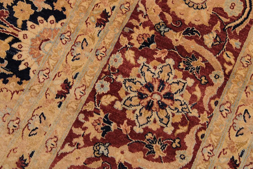 Antique Tabriz Renay Blue/Brown Wool Rug - 9'1'' x 12'2''