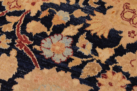 handmade Transitional Tabriz Blue Brown Hand Knotted RECTANGLE 100% WOOL area rug 9 x 12