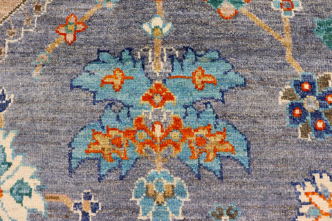 handmade Traditional Oushak Gray Blue Hand Knotted RECTANGLE 100% WOOL area rug 5' x 8'