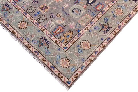 handmade Traditional Oushak Gray Green Hand Knotted RECTANGLE 100% WOOL area rug 5' x 7'
