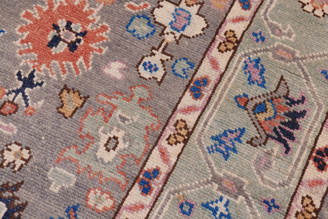 handmade Traditional Oushak Gray Green Hand Knotted RECTANGLE 100% WOOL area rug 5' x 7'