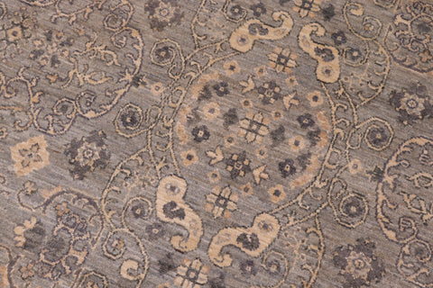 handmade Modern Kafkaz Blue Gray Hand Knotted RECTANGLE 100% WOOL area rug 8' x 10'