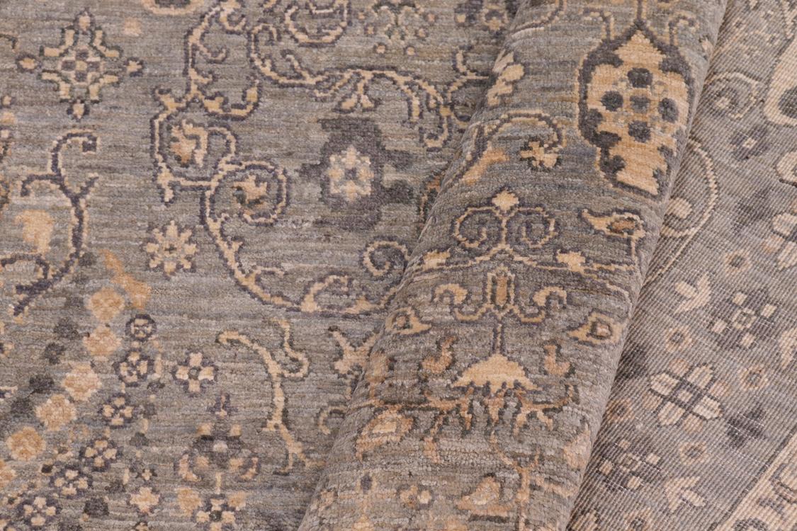 handmade Modern Kafkaz Blue Gray Hand Knotted RECTANGLE 100% WOOL area rug 8' x 10'