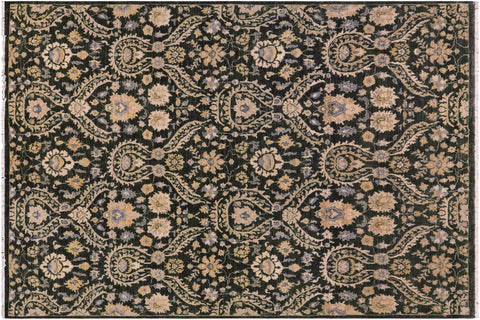 handmade Modern Kafkaz Gray Blue Hand Knotted RECTANGLE 100% WOOL area rug 7' x 9'