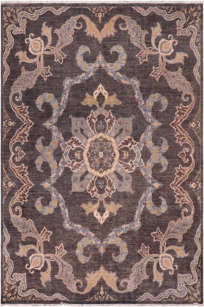 handmade Traditional Kafkaz Gray Blue Hand Knotted RECTANGLE 100% WOOL area rug 8X10