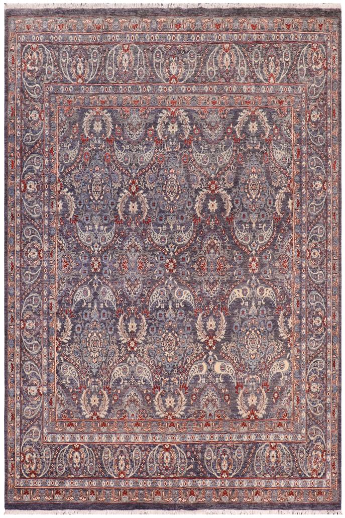 handmade Transitional Kafkaz Gray Blue Hand Knotted SQUARE 100% WOOL area rug 8X9