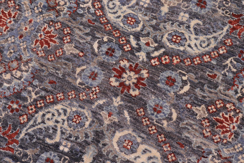 handmade Transitional Kafkaz Gray Blue Hand Knotted SQUARE 100% WOOL area rug 8' x 9'