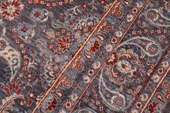 handmade Transitional Kafkaz Gray Blue Hand Knotted SQUARE 100% WOOL area rug 8X9