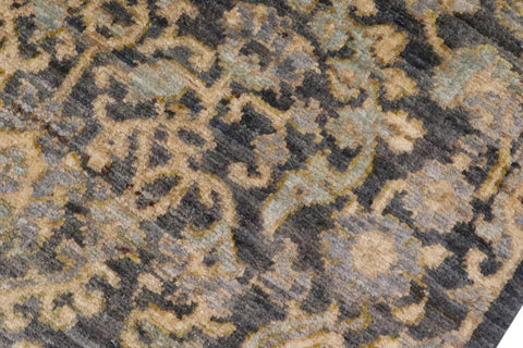 handmade Transitional Kafkaz Gray Blue Hand Knotted RECTANGLE 100% WOOL area rug 5X8