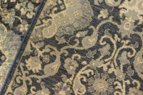 handmade Transitional Kafkaz Gray Blue Hand Knotted RECTANGLE 100% WOOL area rug 5X8