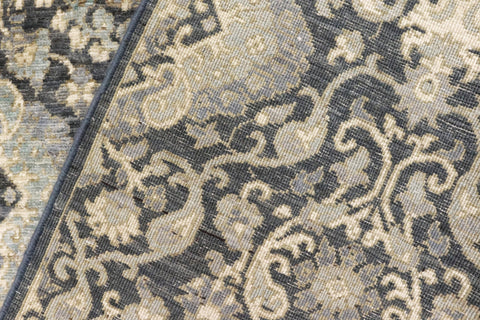 handmade Transitional Kafkaz Gray Blue Hand Knotted RECTANGLE 100% WOOL area rug 5' x 8'