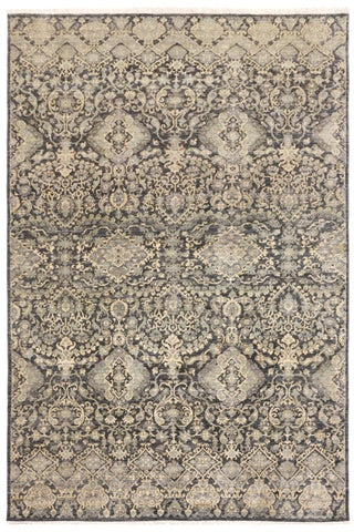 handmade Transitional Kafkaz Gray Blue Hand Knotted RECTANGLE 100% WOOL area rug 5X8