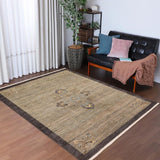 handmade Modern Kafkaz Gray Blue Hand Knotted RECTANGLE 100% WOOL area rug 5  x 7 