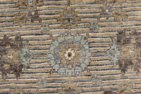 handmade Modern Kafkaz Gray Blue Hand Knotted RECTANGLE 100% WOOL area rug 5' x 7'