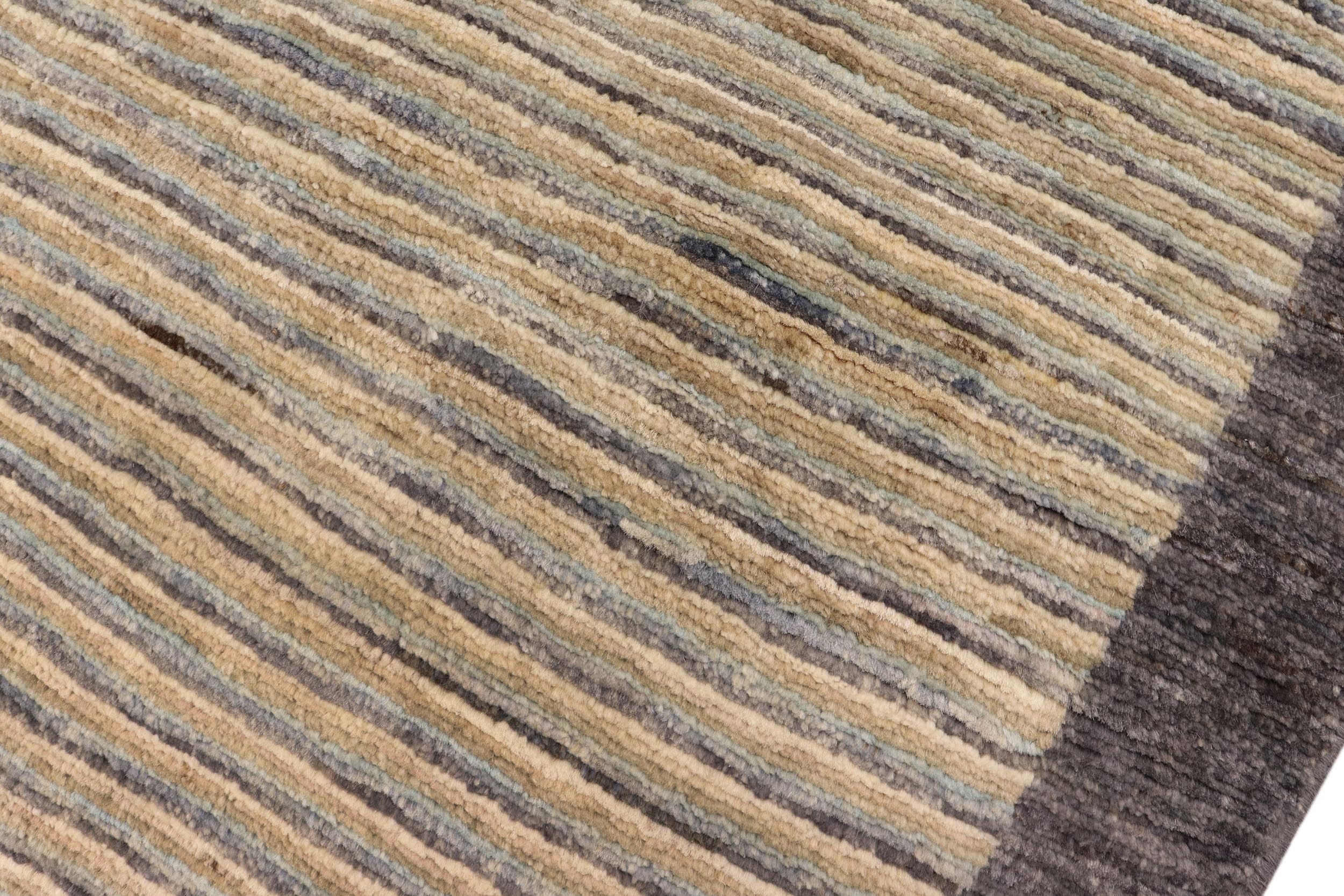 handmade Modern Kafkaz Gray Blue Hand Knotted RECTANGLE 100% WOOL area rug 5' x 7'