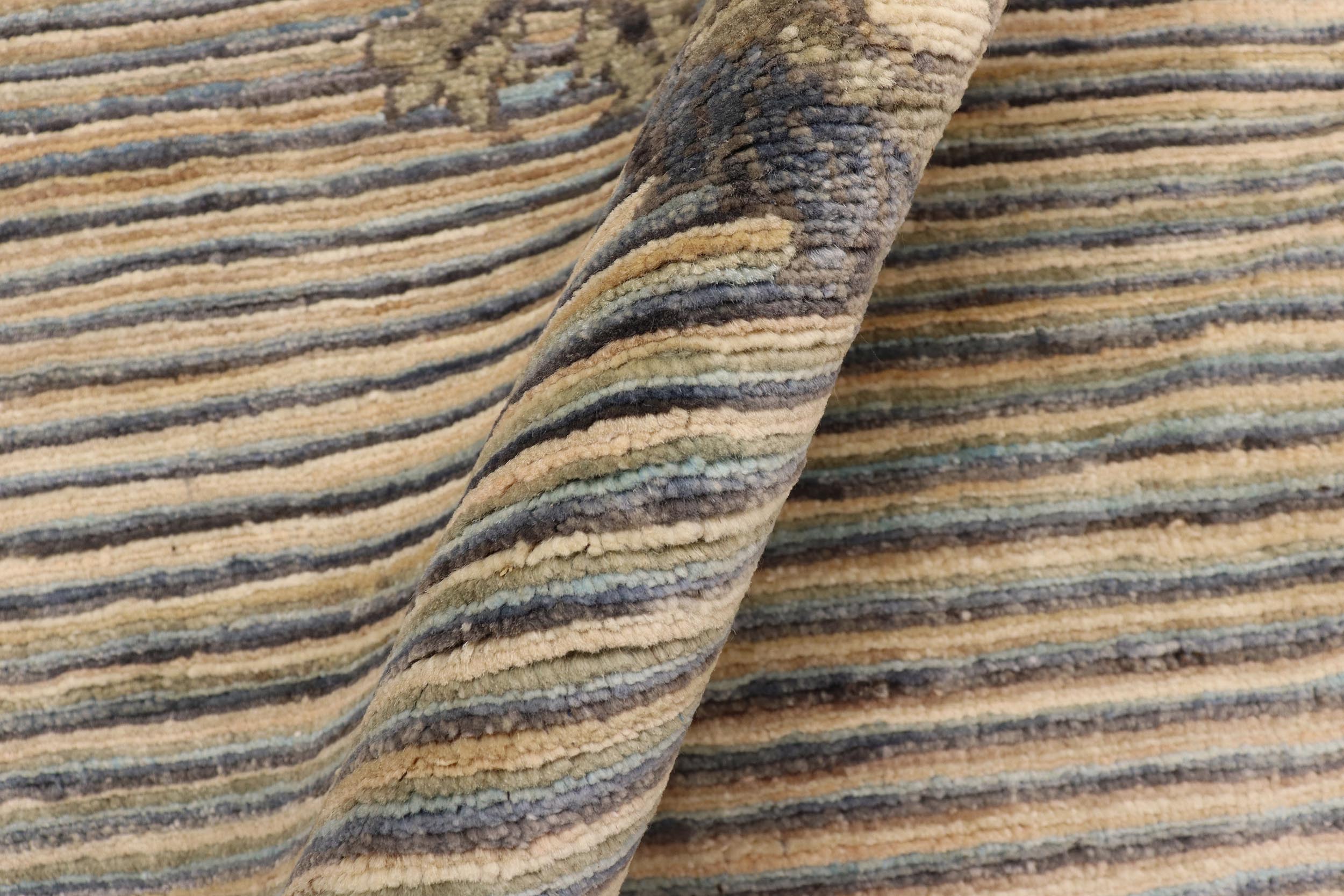 handmade Modern Kafkaz Gray Blue Hand Knotted RECTANGLE 100% WOOL area rug 5' x 7'