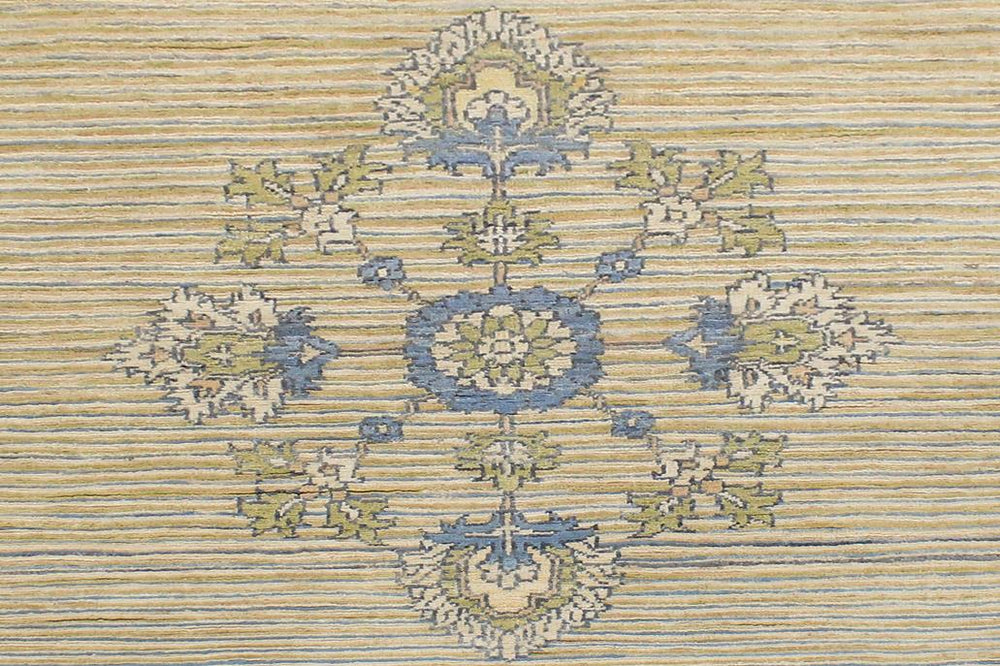 handmade Modern Kafkaz Beige Blue Hand Knotted RECTANGLE 100% WOOL area rug 5 X6 