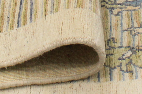 handmade Modern Kafkaz Beige Blue Hand Knotted RECTANGLE 100% WOOL area rug 5' x 6'