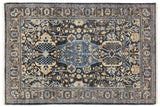 Classic Ziegler Brenna Gray/Blue Hand-Knotted Wool Rug - 3'10'' x 5'10''