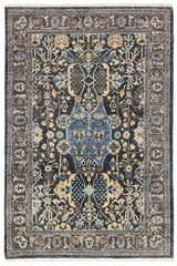 handmade Traditional Kafkaz Gray Blue Hand Knotted RECTANGLE 100% WOOL area rug 4X6