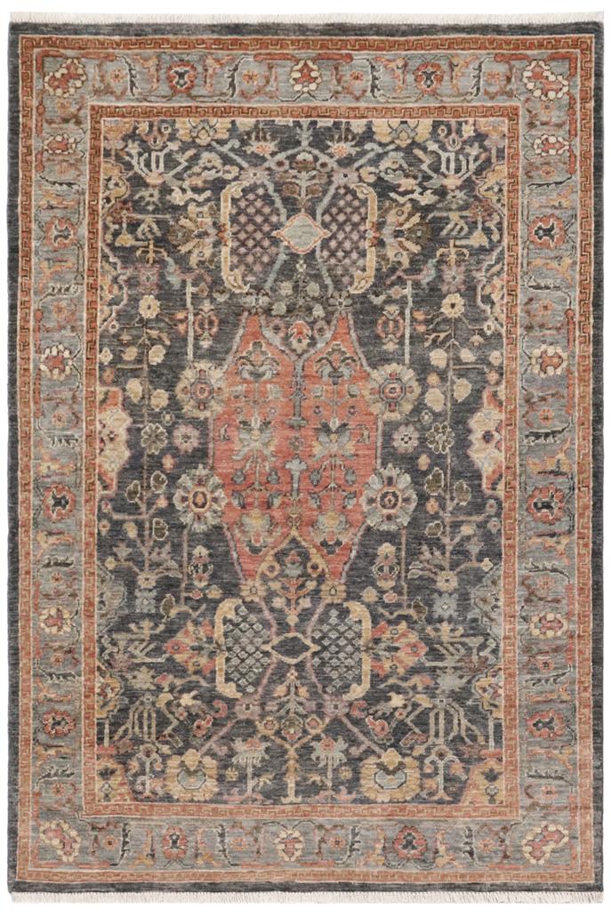 handmade Traditional Kafkaz Gray Rust Hand Knotted RECTANGLE 100% WOOL area rug 4X6