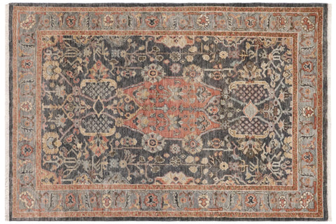 handmade Traditional Kafkaz Gray Rust Hand Knotted RECTANGLE 100% WOOL area rug 4x6