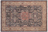 Bohemian Ziegler Alena Gray/Tan Hand-Knotted Wool Rug - 3'11'' x 5'10''