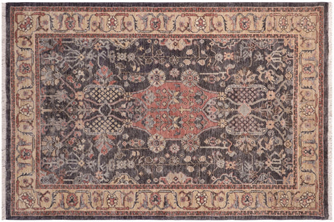 handmade Traditional Kafkaz Gray Tan Hand Knotted RECTANGLE 100% WOOL area rug 4x6