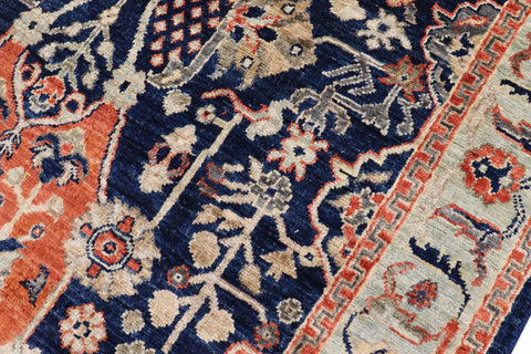 handmade Traditional Kafkaz Blue Rust Hand Knotted RECTANGLE 100% WOOL area rug 4x6